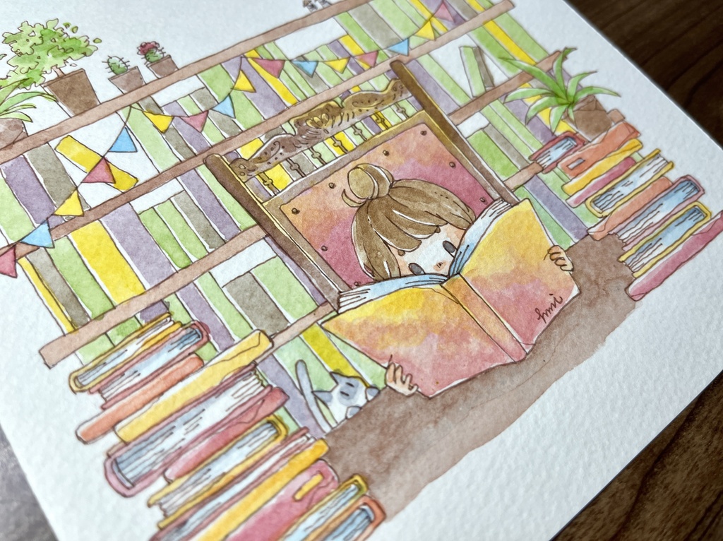 【 原画 】読書の秋(額なし)