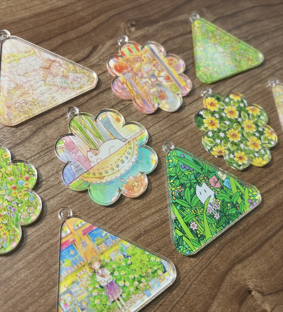 アクリルキーホルダー(花畑・お花型)