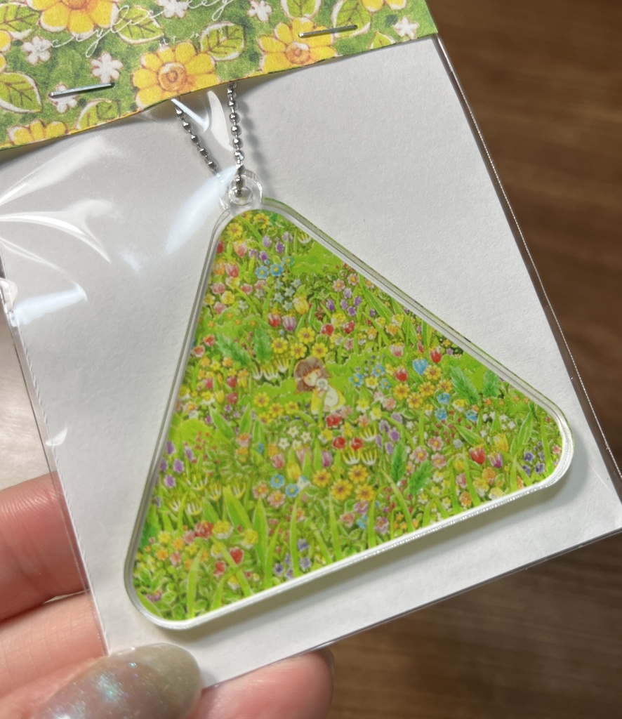 アクリルキーホルダー(花畑・三角型)