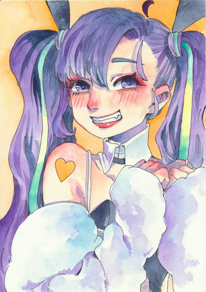 A5透明水彩原画　バニーガール［ホンダ］