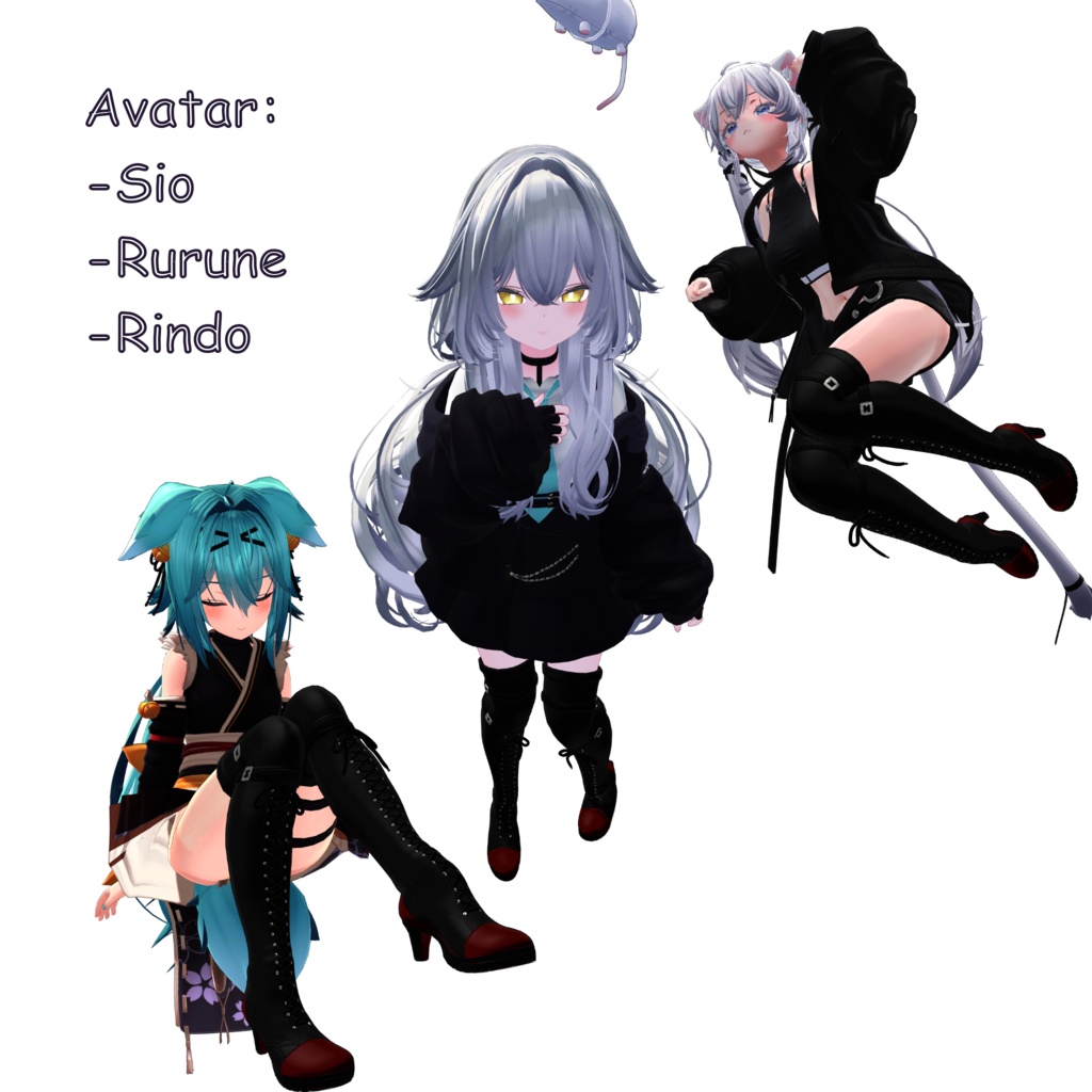 Boots for Avatar Manuka, Lime, Airi, Shinano, Sio, Rurune, Moe, Milltina and Rindo
