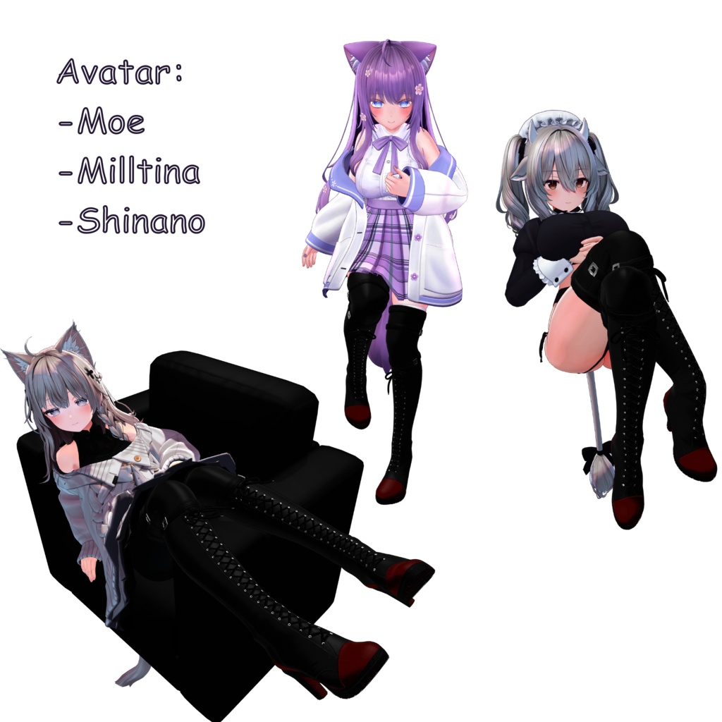 Boots for Avatar Manuka, Lime, Airi, Shinano, Sio, Rurune, Moe, Milltina and Rindo