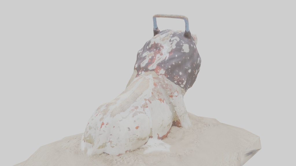 【フォトグラメトリ】血を流した取っ手付きライオンと子パンダ