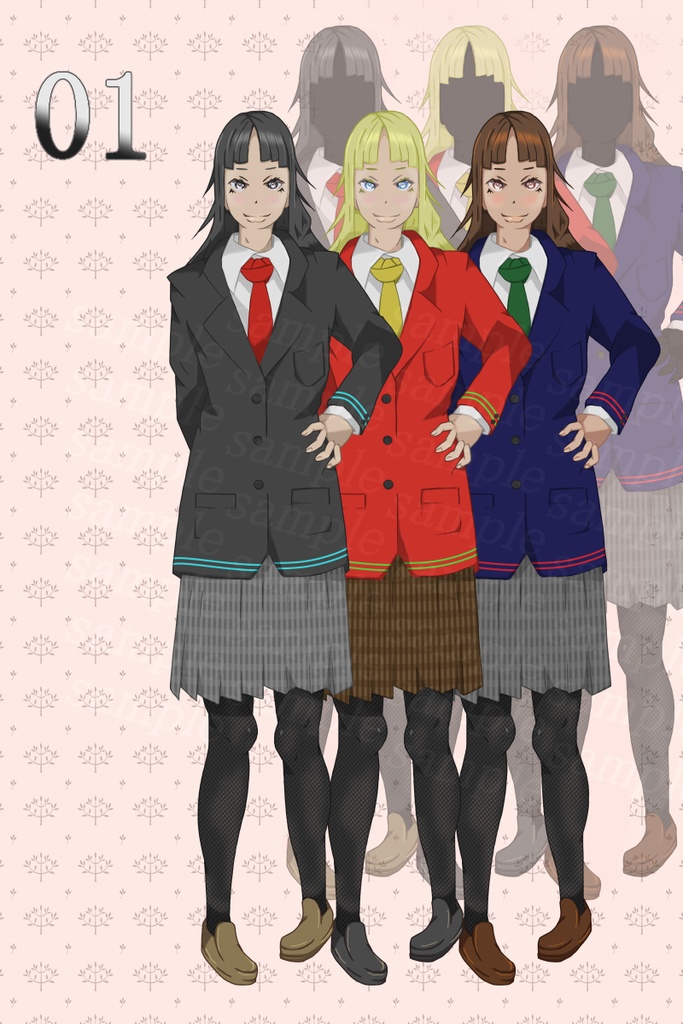立ち絵「女子ブレザー学生」