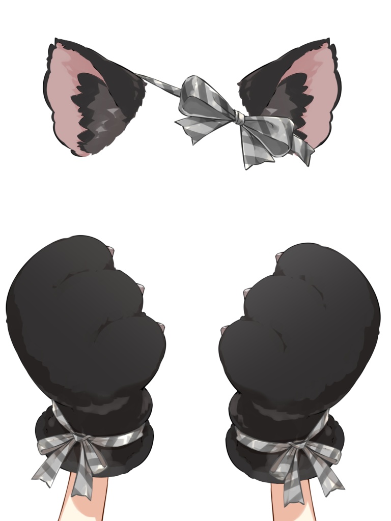 なりきりネコセット白黒(PNG・PSDデータ)