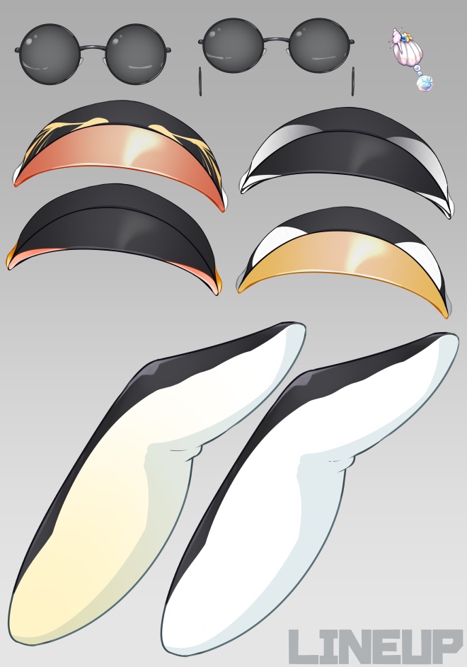 ペンギンバイザー2025カラーバリエーション(PNG・PSDデータ)