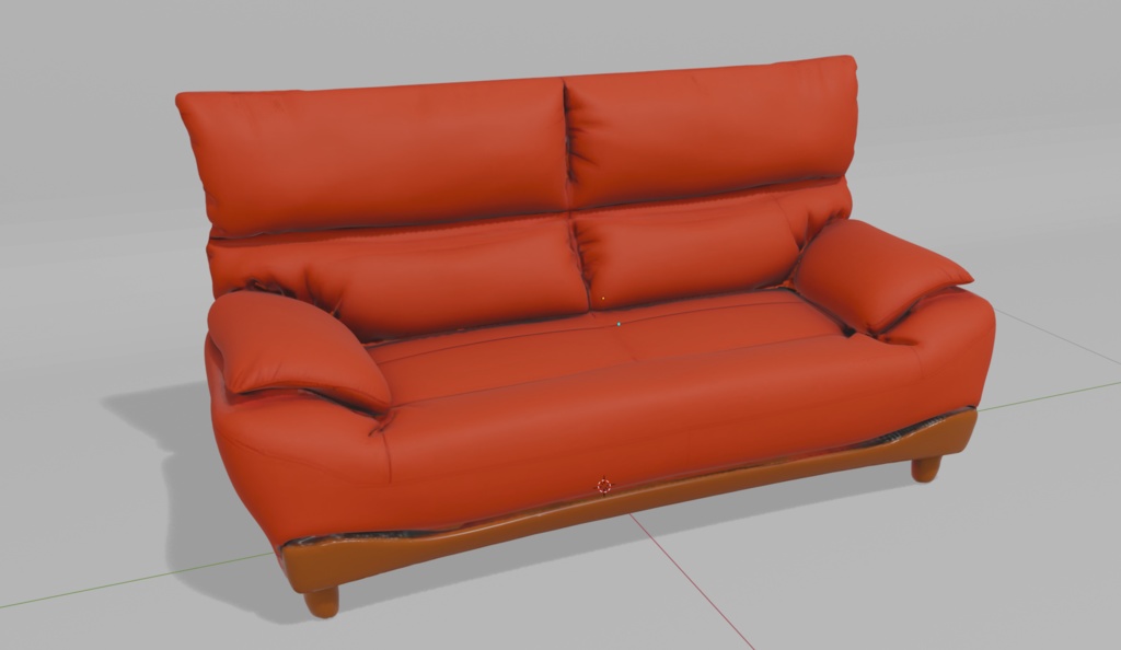 【3Dモデル】赤色のソファ