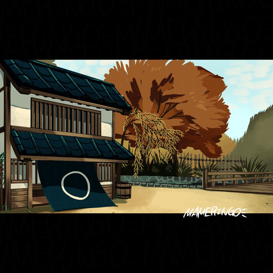 【背景素材】和風の街角