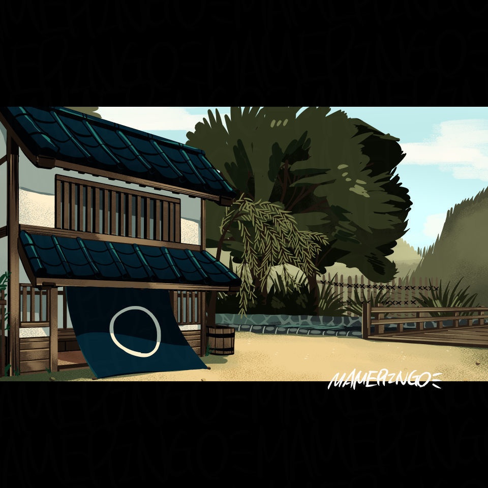 【背景素材】和風の街角