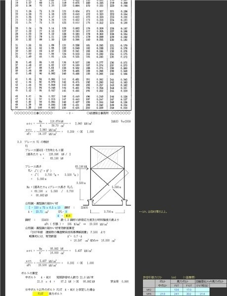 高置水槽鉄骨架台検討 E