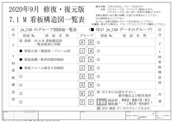 7.1M 看板構造図