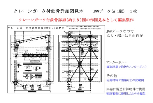クレーンガータ付鉄骨詳細(納まり)図見本