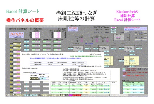 枠組工法頭つなぎ、床剛性等の計算