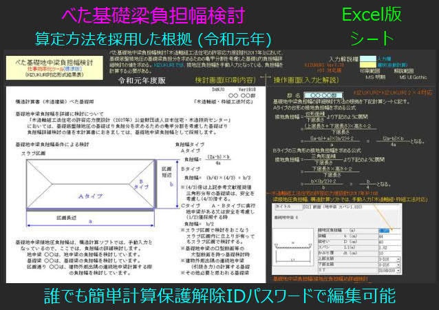 べた基礎梁負担幅検討