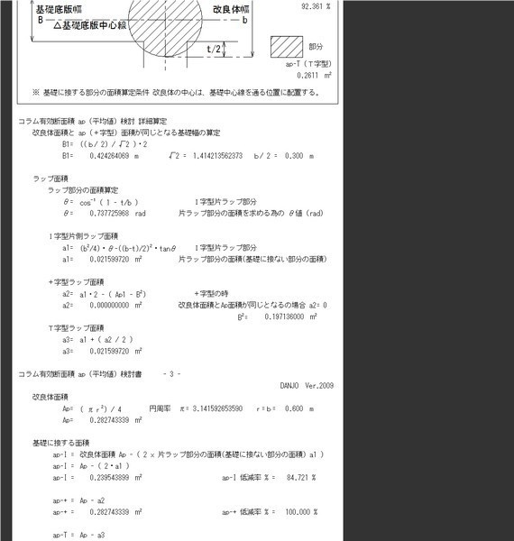 コラム有効断面積 ap (平均値) 検討C
