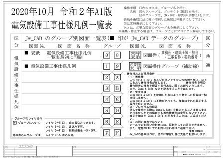 A1電気設備工事仕様凡例