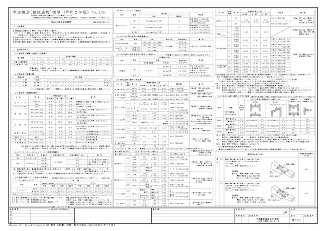 A2 木造軸組金物耐力表 令和3年版