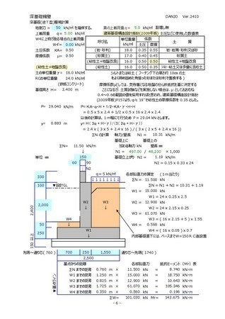 深基礎擁壁逆T型計算C(令和6年版)