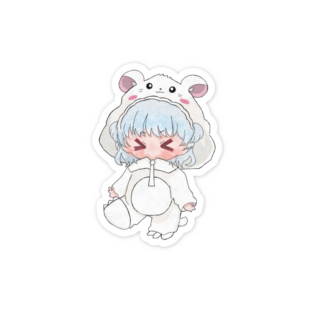 SDイラスト(着ぐるみ-嬉顔¹) スマホステッカー Ver.