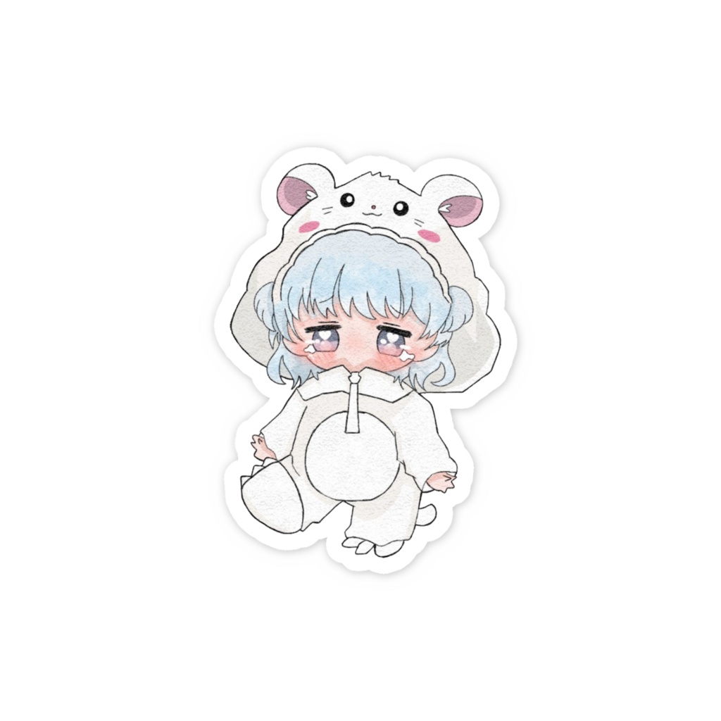 SDイラスト(着ぐるみ-泣顔¹) スマホステッカー Ver.