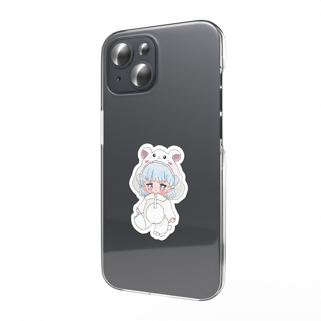 SDイラスト(着ぐるみ-泣顔²) スマホステッカー Ver.