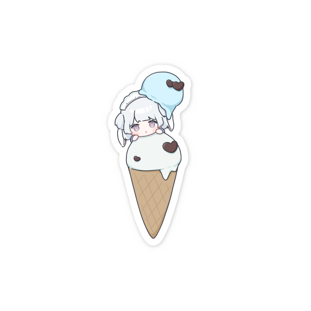 SDイラスト(アイス-・。・) スマホステッカー Ver.
