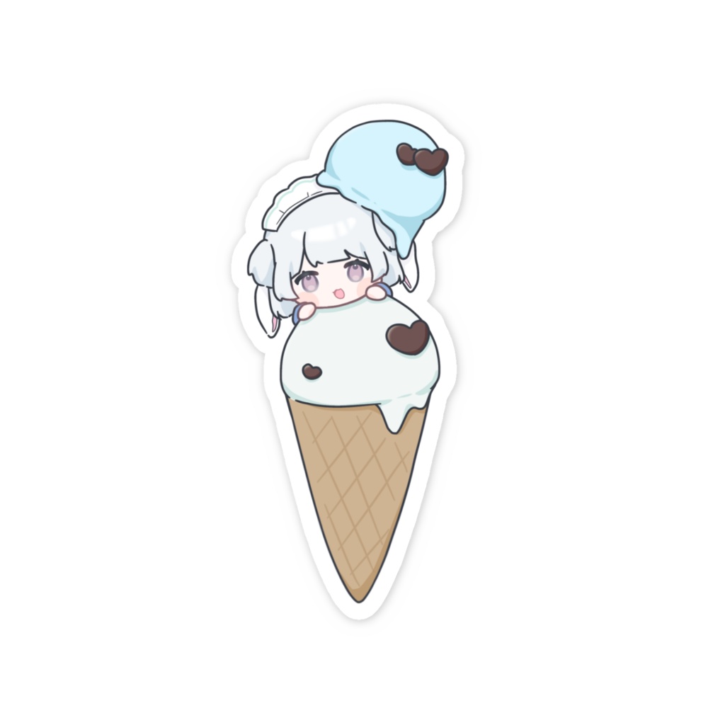 SDイラスト(アイス-・▽・) スマホステッカー Ver.
