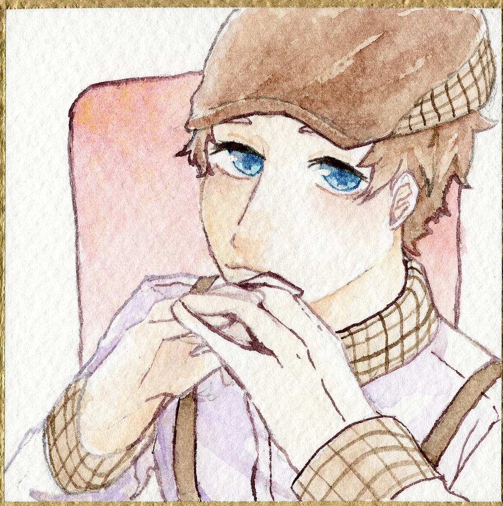 【透明水彩原画】視線の先