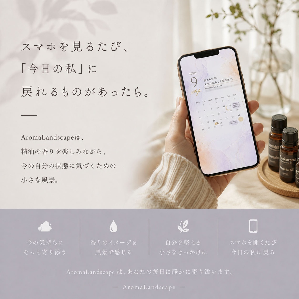 Aroma Landscape|9月のスマホ待ち受け&香りのガイド|JPEG 2枚セット