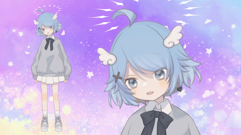 live2dモデル_VTS専用_汎用ブルーちゃん