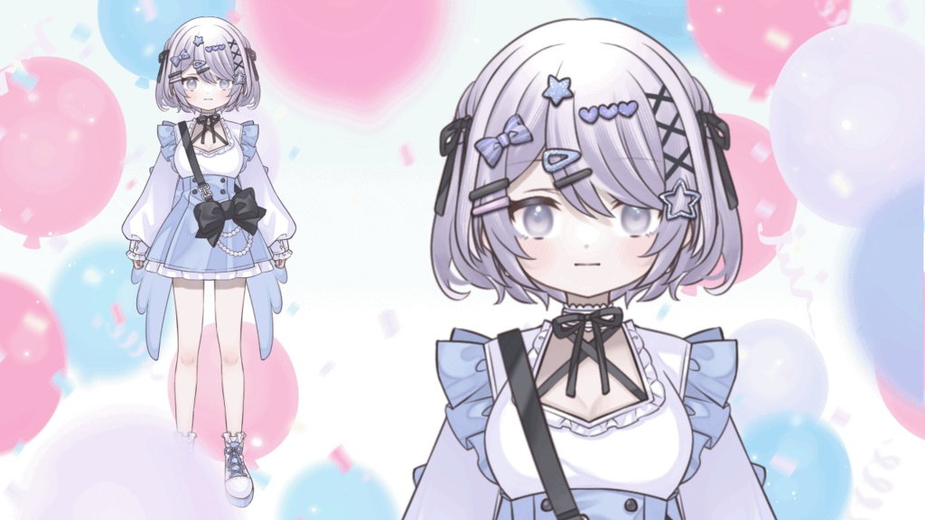 live2dモデル_VTS専用_汎用ゆめかわホワイトちゃん