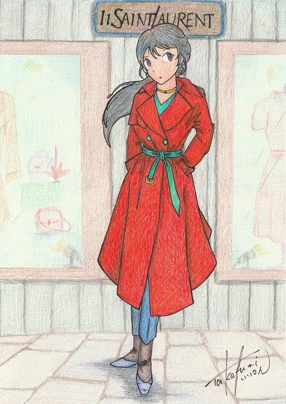 紅いコートの女(原画・一点もの)