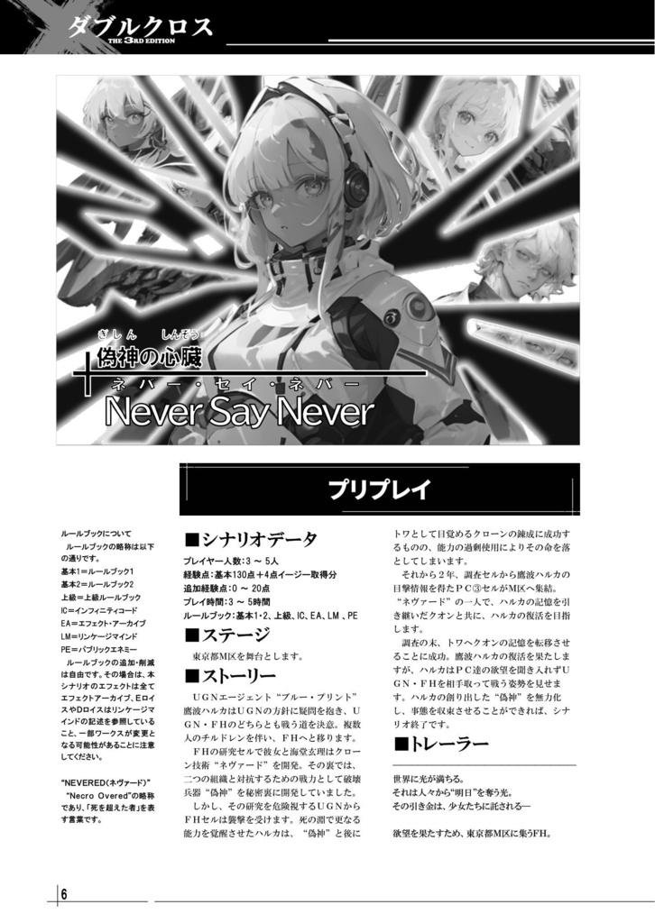 【DX3】オリジナルシナリオ『Never Say Never』