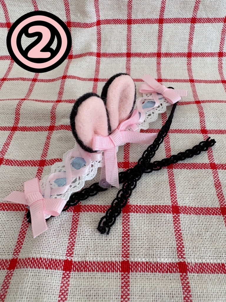 ほわぬい用うさ耳ヘッドドレス