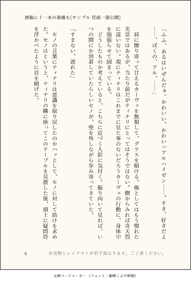 小説:酒瓶に十一本の薔薇を
