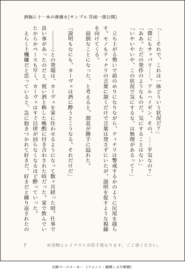 小説:酒瓶に十一本の薔薇を