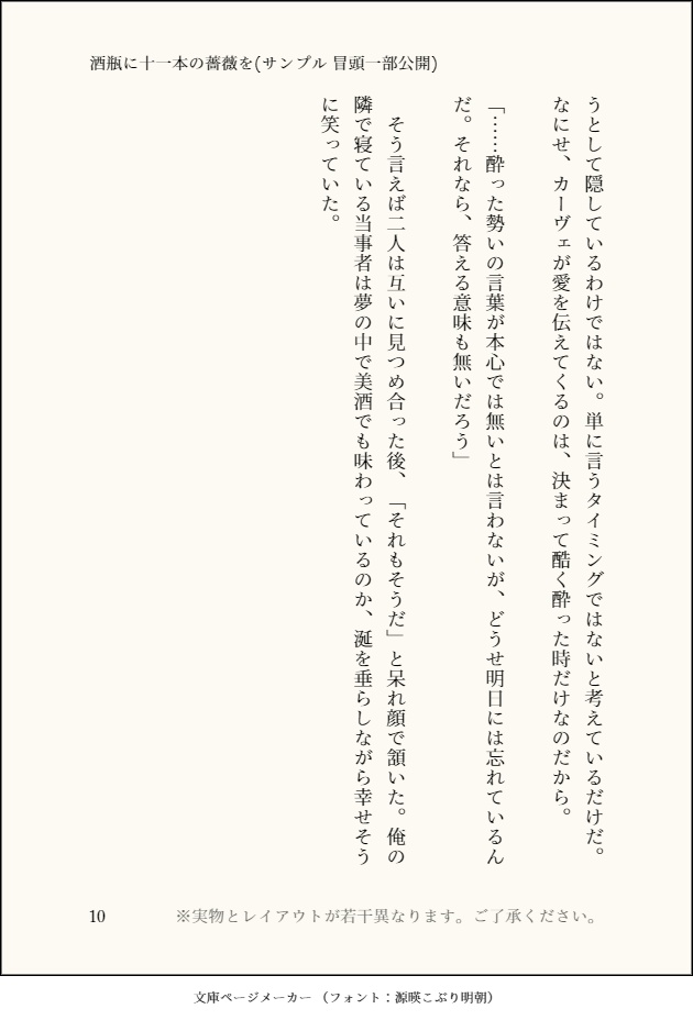 小説:酒瓶に十一本の薔薇を
