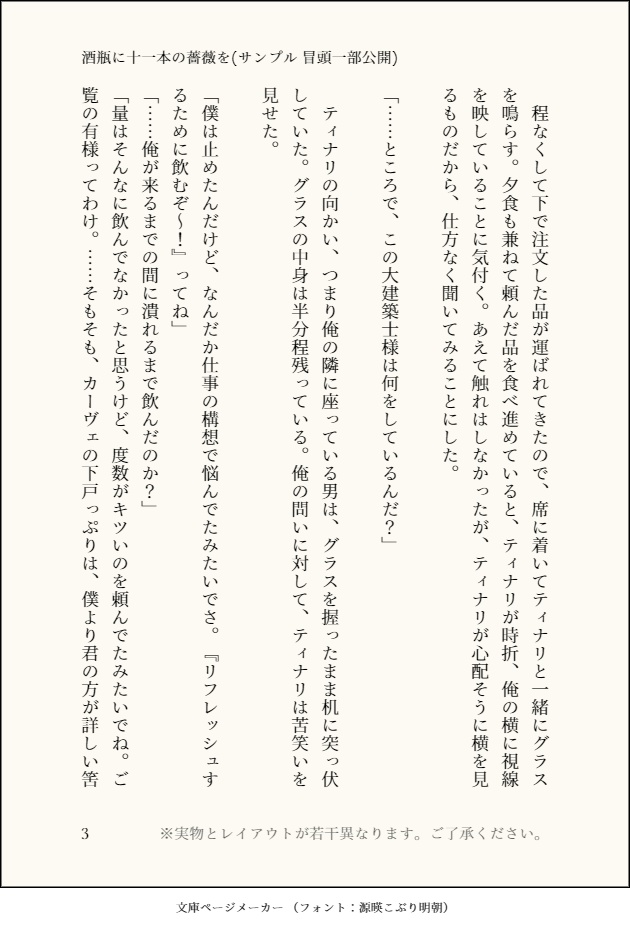 小説:酒瓶に十一本の薔薇を