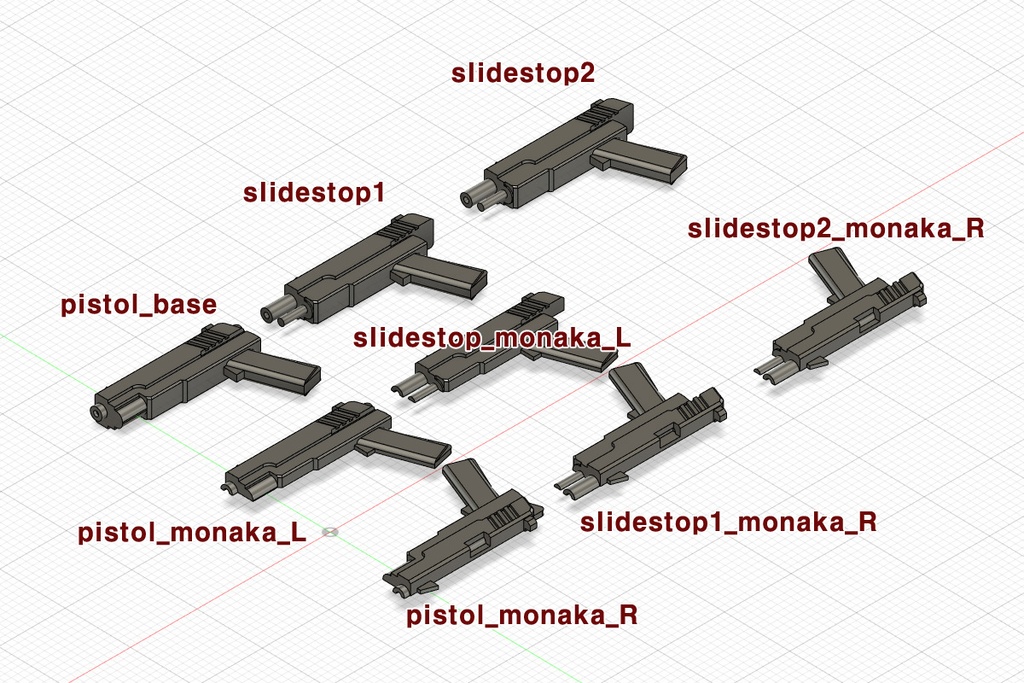 【無料配布】1/12オートマチック・ピストル 3Dプリント用モデルデータ(stl)