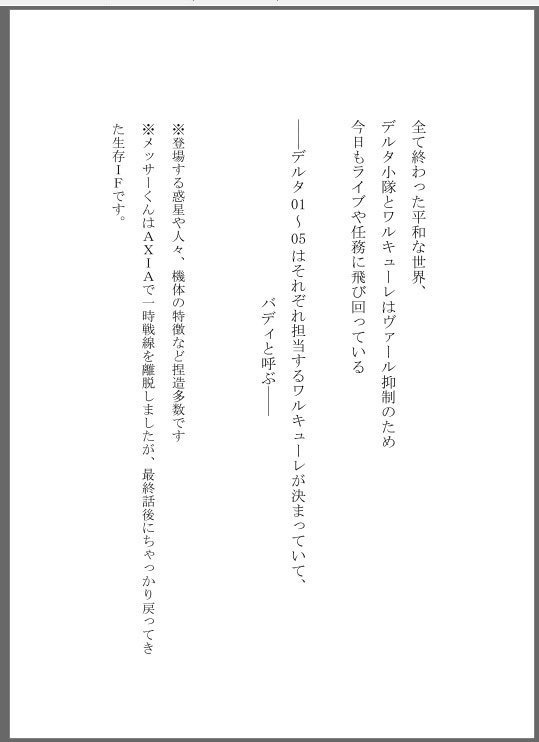 デルタ小隊・ワルキューレ小説本『NO BUDDY NO LIFE』