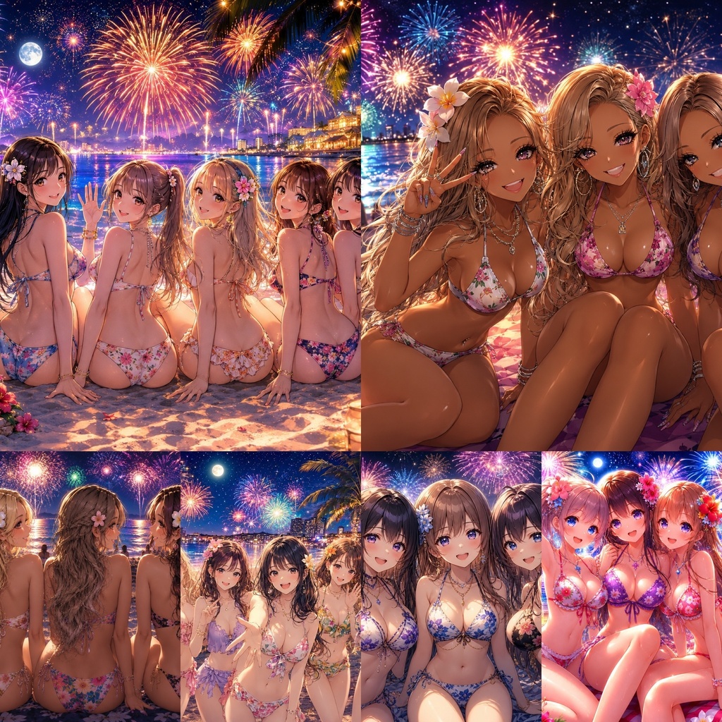 AI Bikini Girls Collection Vol.3-2 ~花火・夜の海編~