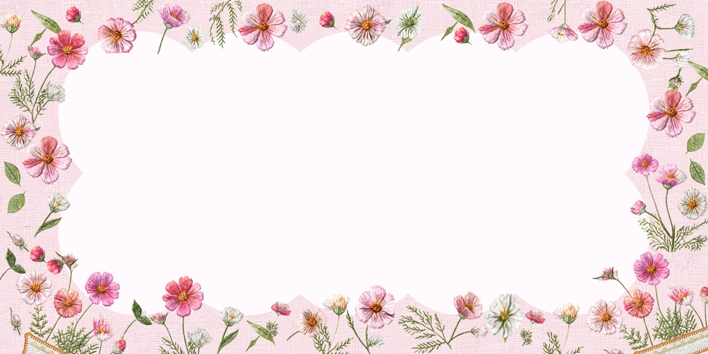 秋の小花便り コスモスと小菊の刺繍風デジタルペーパー
