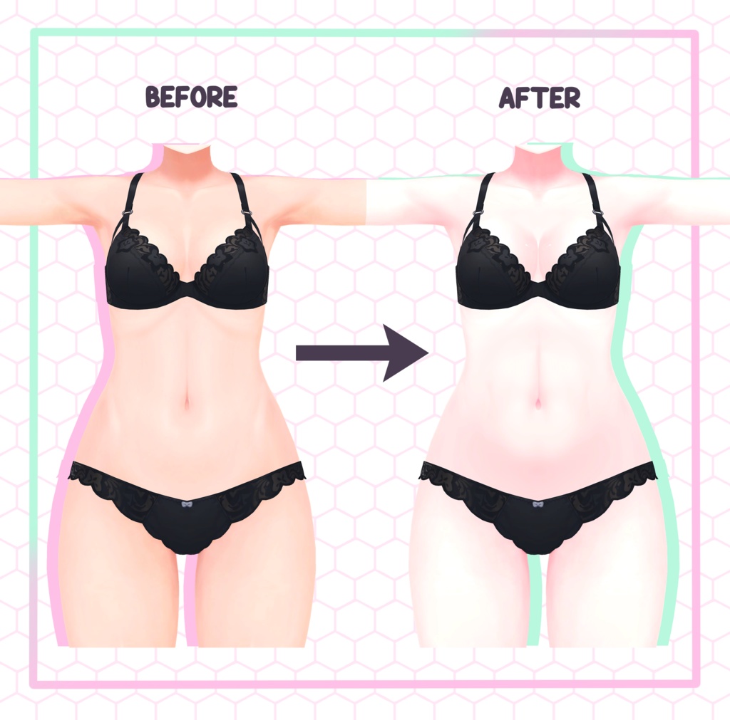 Kikyo Soft Face and Body Skin Texture 桔梗 ちゃんの柔らかい 肌とメイクのテクスチャ