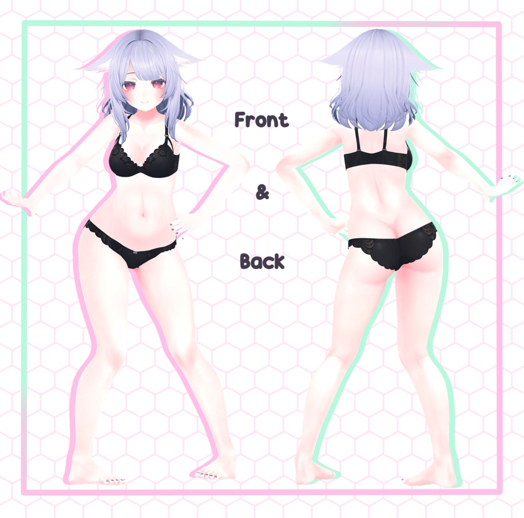 Kikyo Soft Face and Body Skin Texture 桔梗 ちゃんの柔らかい 肌とメイクのテクスチャ