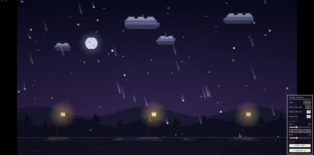 【HTML】像素下雨天背景/Pixel rain background (用於OBS)