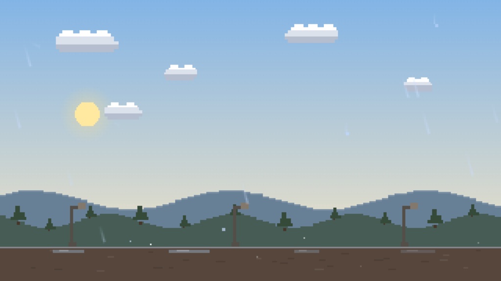 【HTML】像素下雨天背景/Pixel rain background (用於OBS)