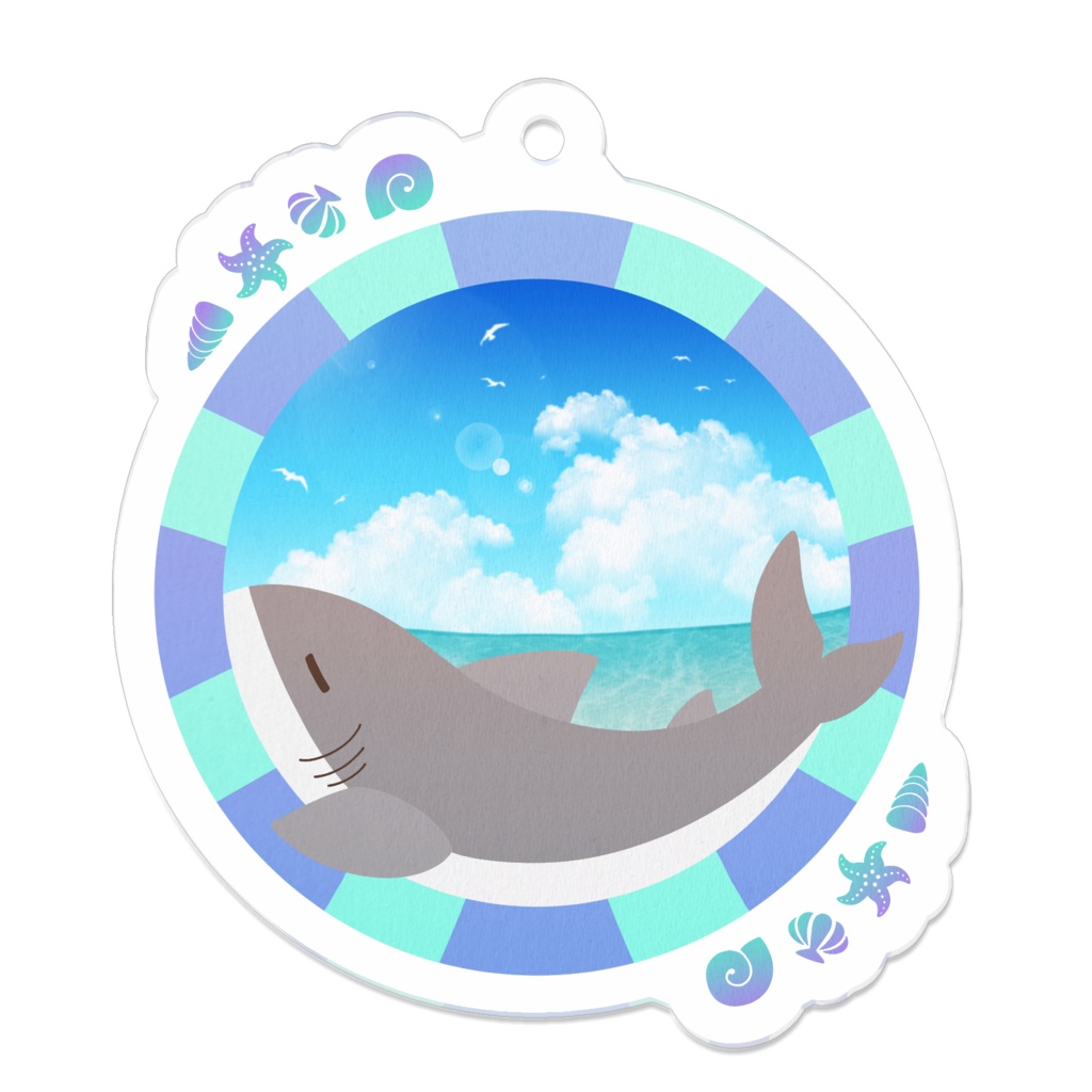 【アクリルキーホルダー】くつろぐサメさん