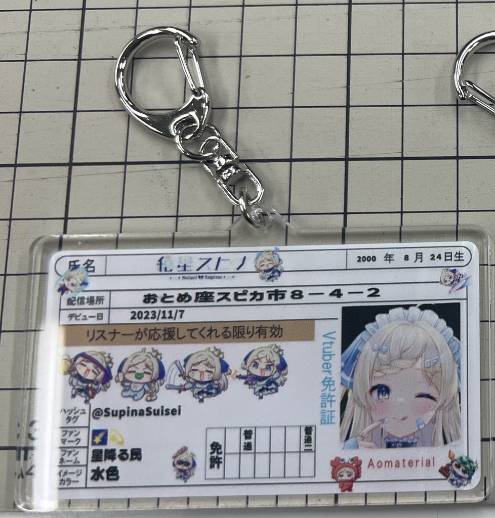 免許書アクリルキーホルダー　※送料込み金額