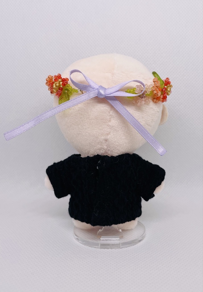 ビーズの花冠 赤/青/ハロウィン