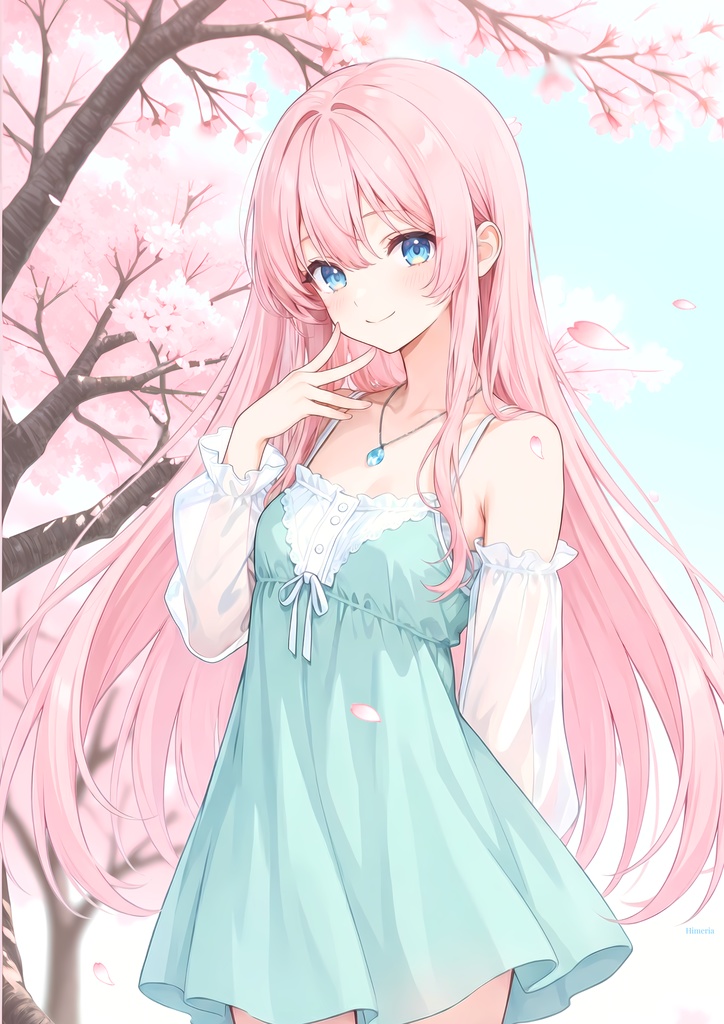 【誕生石の姫】春の姫|花霞の海碧姫「大丈夫、きっと進める」スマホ壁紙